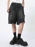 Men'S Big Pocket Loose Denim Cargo Shorts