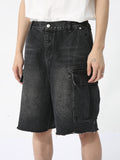 Men'S Big Pocket Loose Denim Cargo Shorts