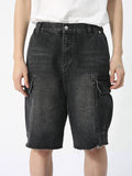 Men'S Big Pocket Loose Denim Cargo Shorts