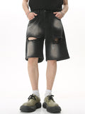 Men'S Raw Edge Ripped Loose Denim Shorts