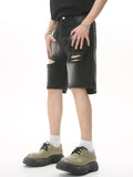 Men'S Raw Edge Ripped Loose Denim Shorts