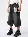 Men'S Ripped Loose Casual Black Denim Shorts