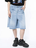 Men'S Vintage Washed Straight Loose Denim Shorts