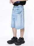 Men'S Vintage Washed Straight Loose Denim Shorts