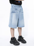 Men'S Vintage Washed Straight Loose Denim Shorts