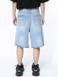 Men'S Vintage Washed Straight Loose Denim Shorts