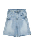 Men'S Vintage Washed Straight Loose Denim Shorts