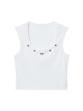 Plain Crewneck Slim Short Tank Top