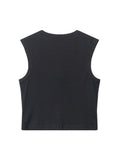 Plain Crewneck Slim Short Tank Top