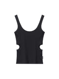 Plain Crewneck Side Hollow Tank Top