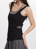 Plain Crewneck Side Hollow Tank Top