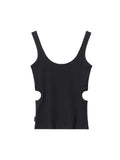 Plain Crewneck Side Hollow Tank Top