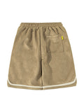 Men'S Suede Color Block Loose Casual Shorts