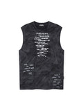 Men'S Letter Print Loose Casual Vest