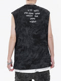 Men'S Letter Print Loose Casual Vest