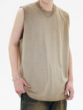 Men'S Solid Retro Distressed Casual Loose Vest