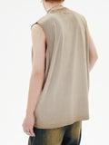 Men'S Solid Retro Distressed Casual Loose Vest