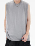 Men'S Solid Retro Distressed Casual Loose Vest