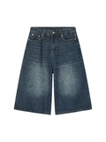 Men'S Loose Wide Leg Flared Denim Shorts