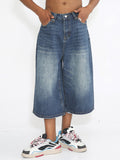 Men'S Loose Wide Leg Flared Denim Shorts