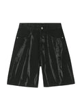 Men'S Loose Casual Black Denim Shorts