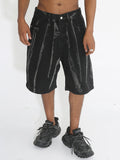 Men'S Loose Casual Black Denim Shorts