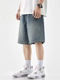 Men'S Plain Loose Casual Denim Shorts