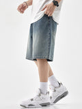 Men'S Plain Loose Casual Denim Shorts