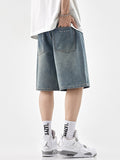 Men'S Plain Loose Casual Denim Shorts