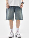 Men'S Plain Loose Casual Denim Shorts